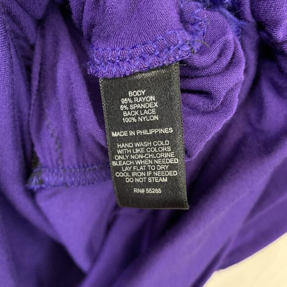 Express Purple Lace Back Short Sleeve Top Medium NWT - Picture 4 of 4